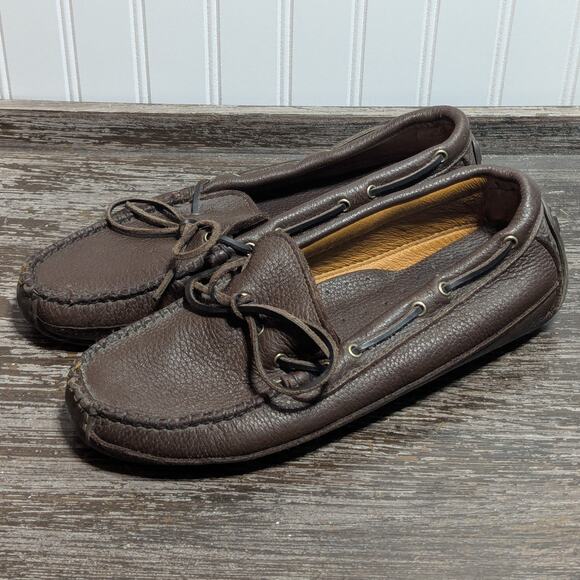Minnetonka Men\'s Brown Leather Comfort Slip On Driving Moccasin Size 10.5 main image 4